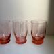 Set of 4 art deco pink water glasses 30s