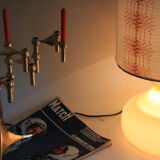 Smoked glass lamp blown double lighting, space age 1970