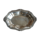 Silver metal bread basket dish