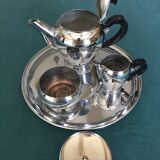 Tea service or coffee in chromed copper with tray year 70