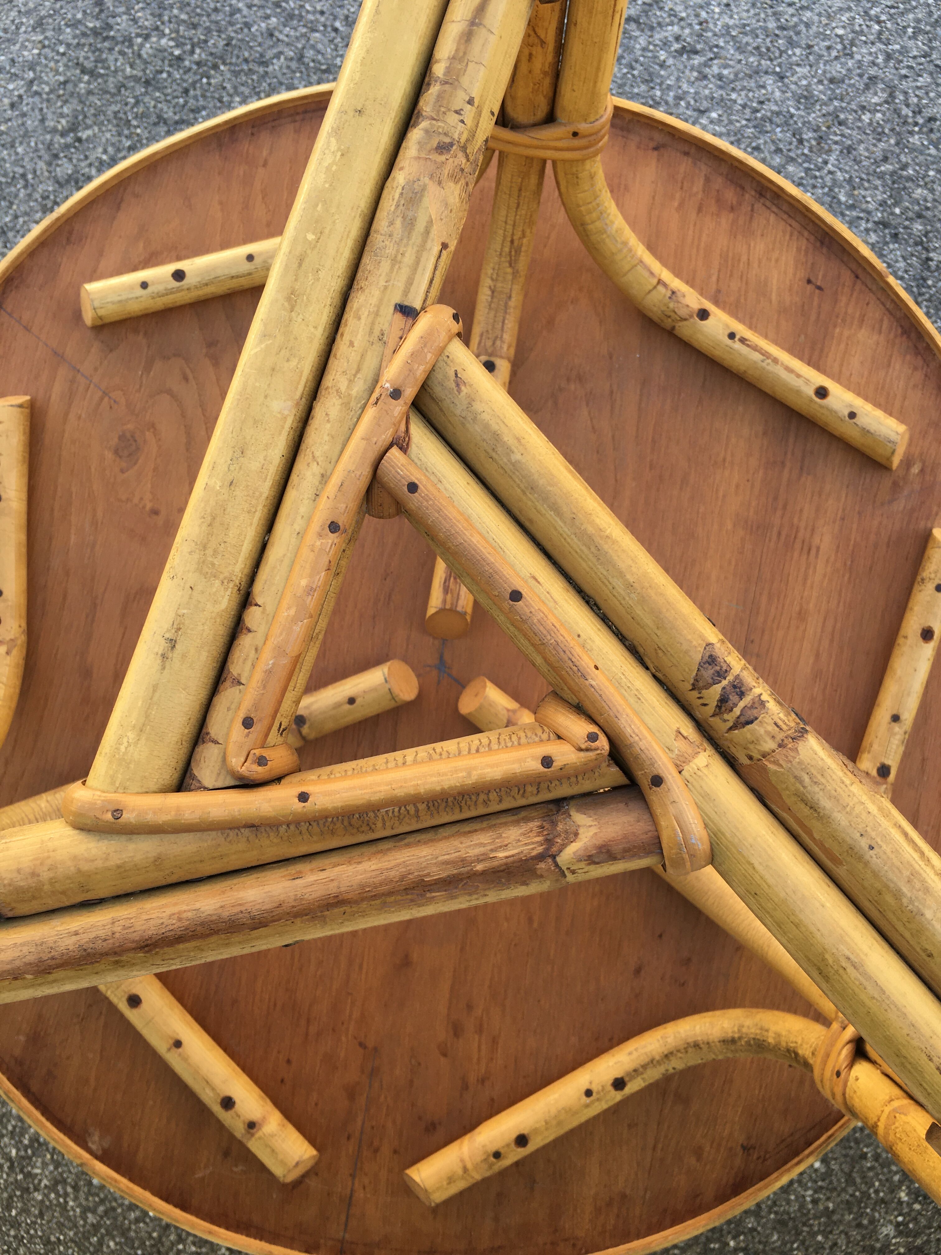 Round rattan coffee table Audoux-Minnet