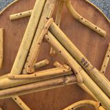 Round rattan coffee table Audoux-Minnet