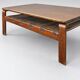 Vintage Brutalist coffee table made of wenge wood, crafted in the 1970s
