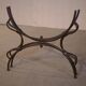 Table piètement en fer forgé pliant et plateau en verre intérieur/extérieur