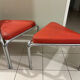 Vintage Bauhaus orange triangular stools