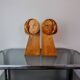 Art Deco bookends, carved wood, France, 1960