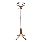 Dark curved beech coat rack with 6 hooks