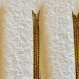 Set of 6 lobster forks and tongs, silver plated metal by Silea, circa 70