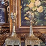 Pair of bronze candlesticks