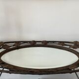 Mirror or centerpiece wrought iron Art Deco signed.