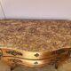 Curved Louis XV style commode with marquetry + marble top