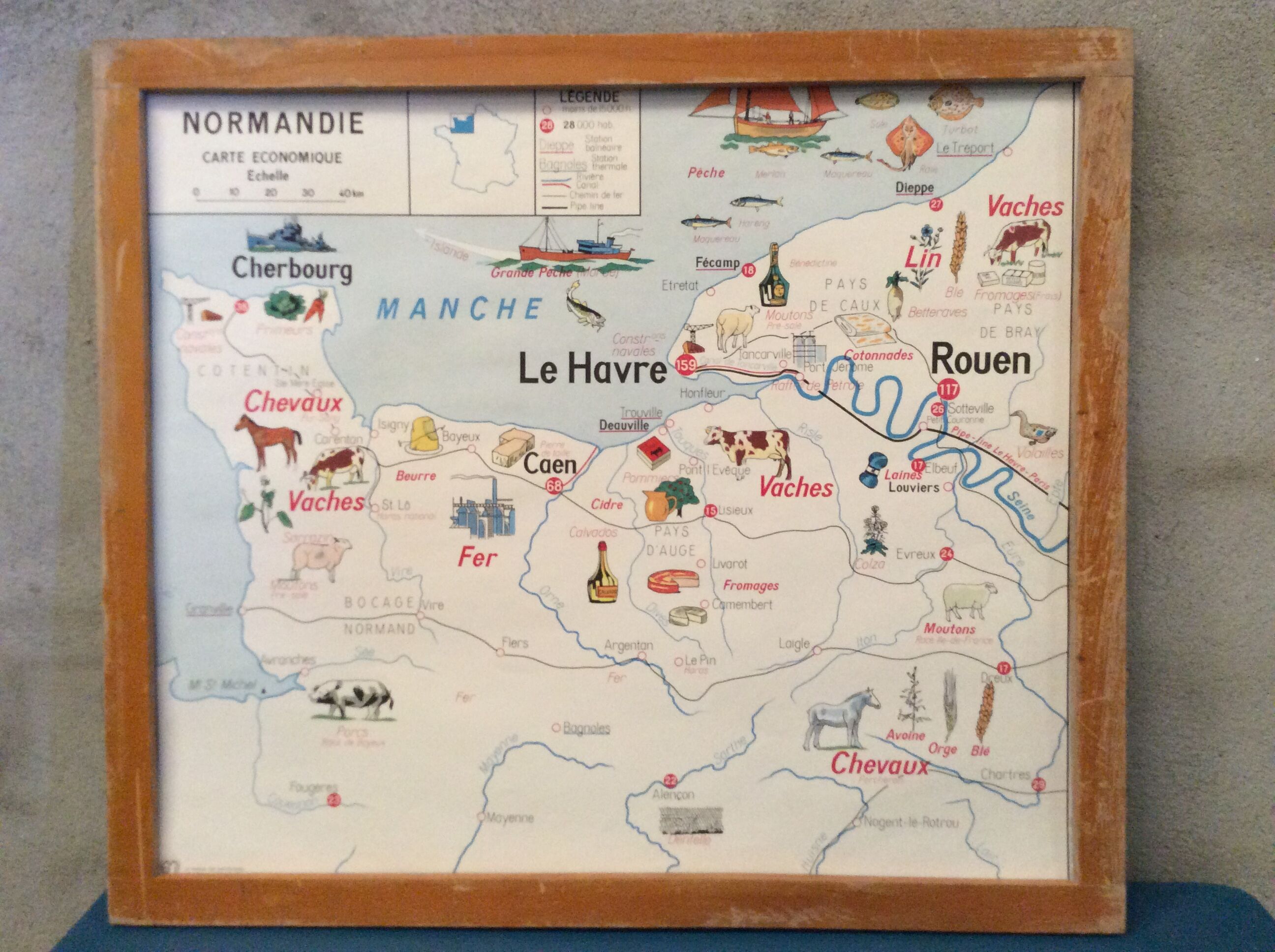 School poster Paris Basin / Normandy two-sided 1960