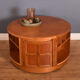 Restored teak retro round nathan squares drum coffee table collectors item