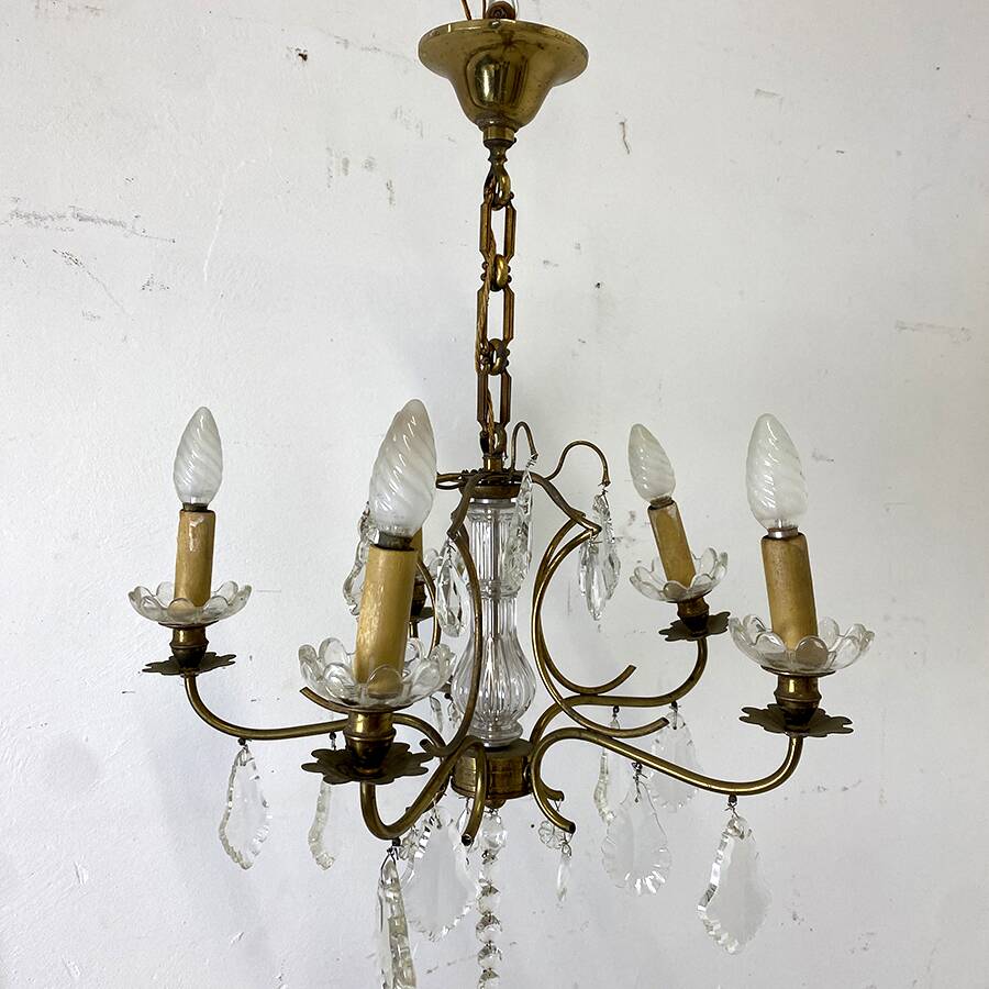 Early 20th century chandelier in bohemian crystal