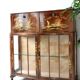 Cocktail bar furniture Tunbridge of London in brown and yellow wood, hand-painted, 1950s.