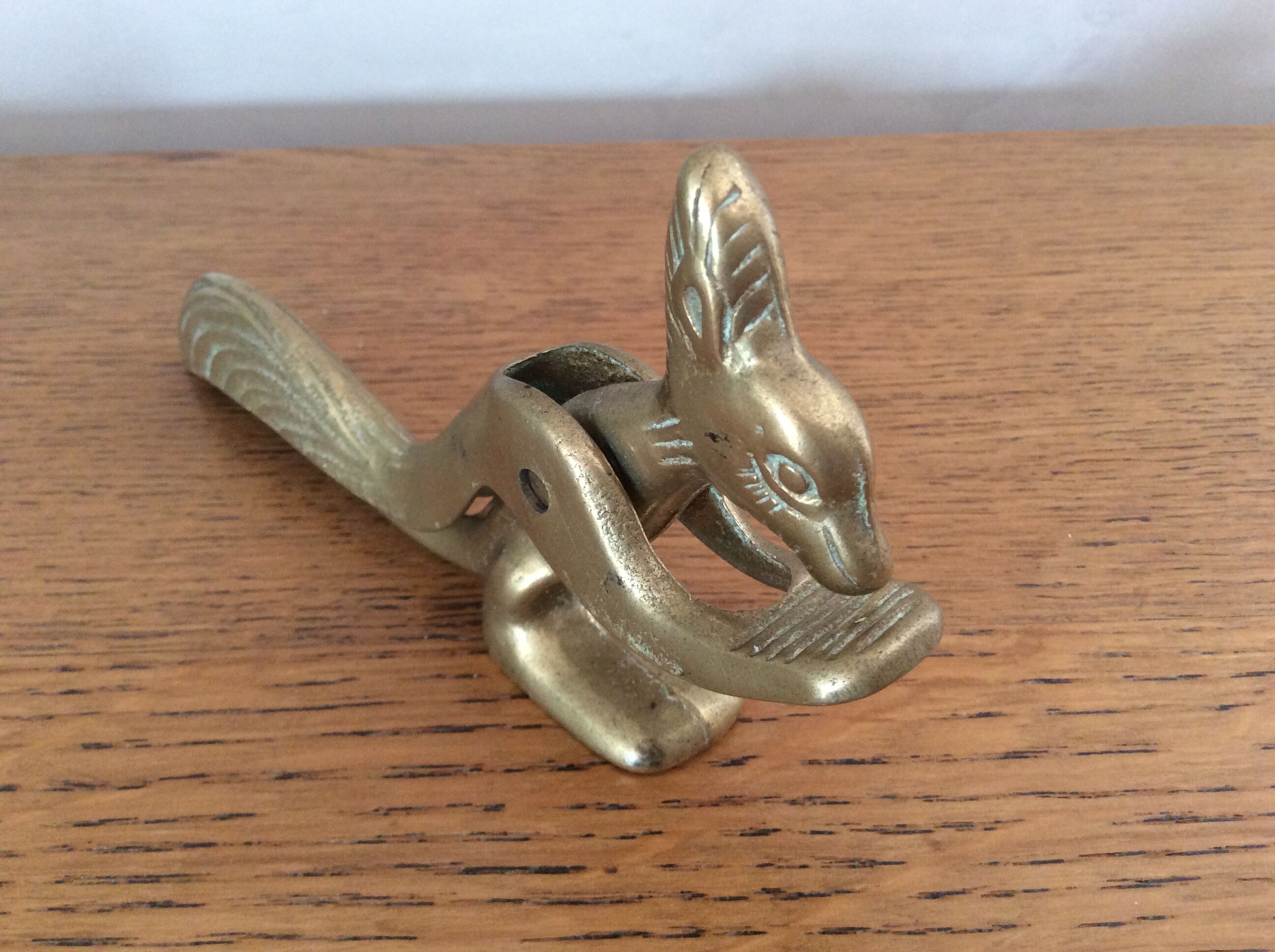 Brass squirrel nutcracker