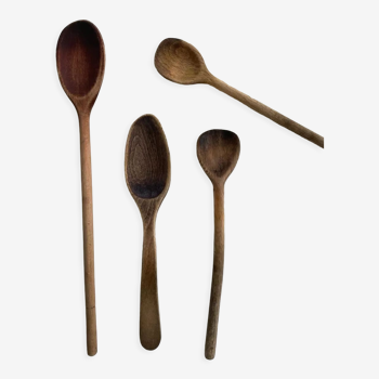 Set of old wooden spoons