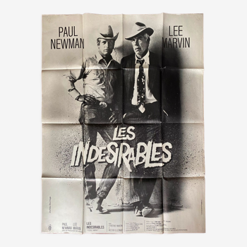 Affiche cinéma originale "Les Indésirables" Paul Newman, Lee Marvin 120x160cm 1972