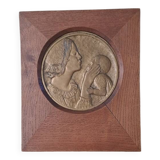 Art Deco bronze sculpture "Maternity" signed Thibault