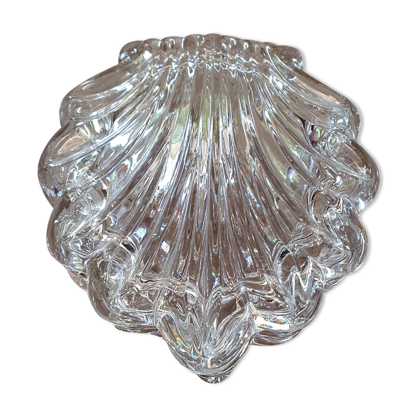 Art deco shell crystal jewelry box