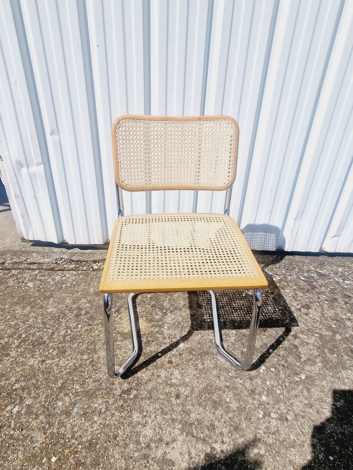 Vintage Breuer style caned chair