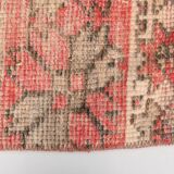 3x10 Red & Cream Hallway Persian Runner Rug, 80x301Cm