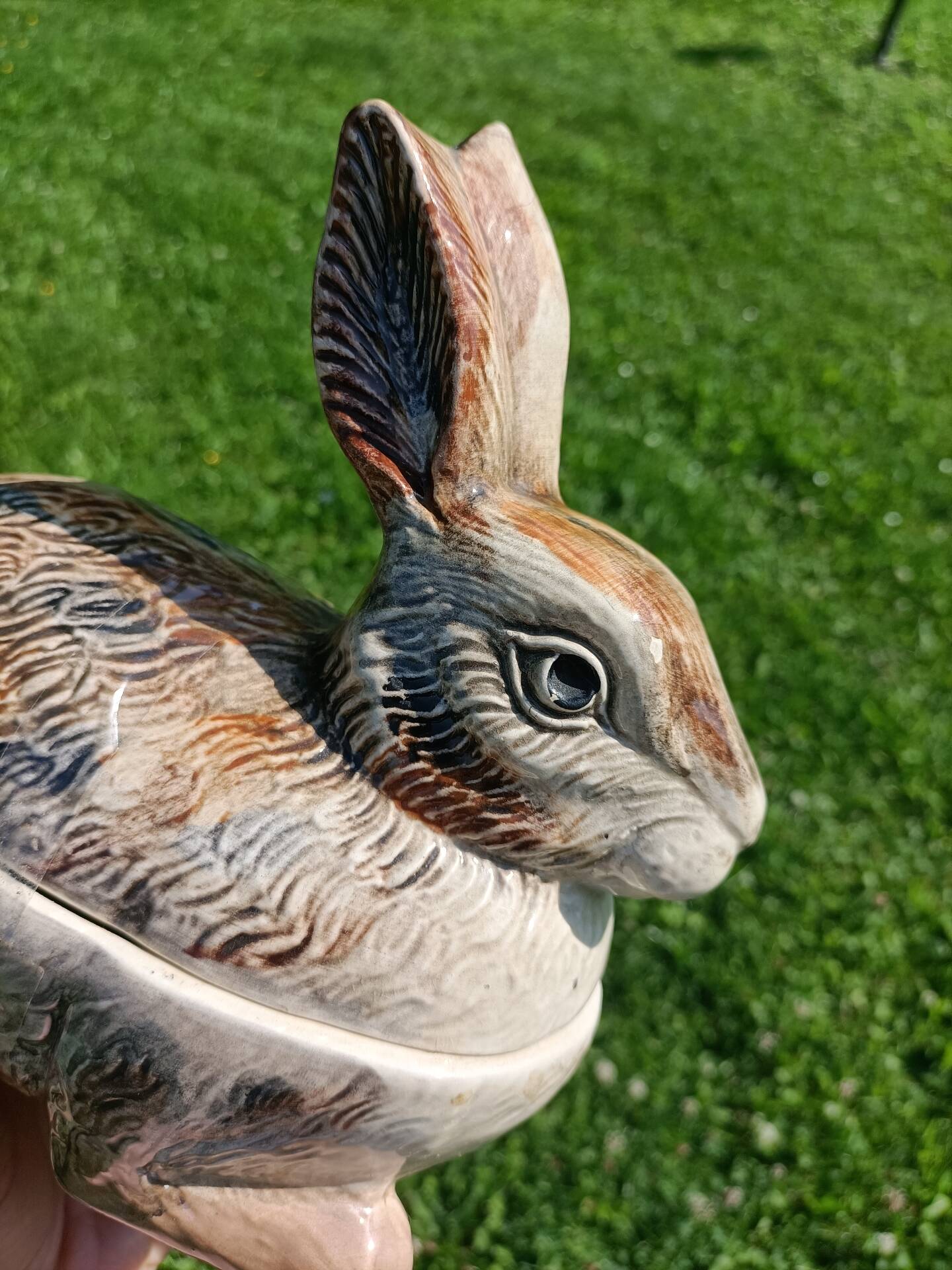 Hand-painted retro rabbit terrine Caugant 💐