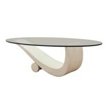 Table basse en verre, design italien, années 70, production : Italie