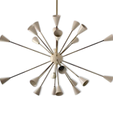 Sputnik brass chandelier 24 lights white color
