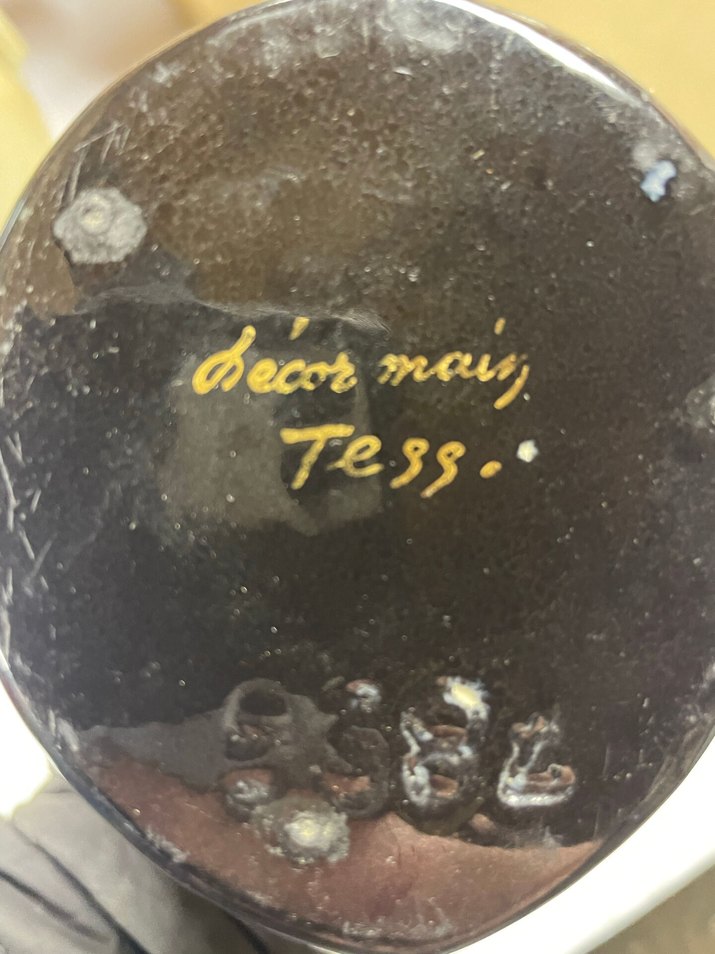 Ceramic vase signed Tess
