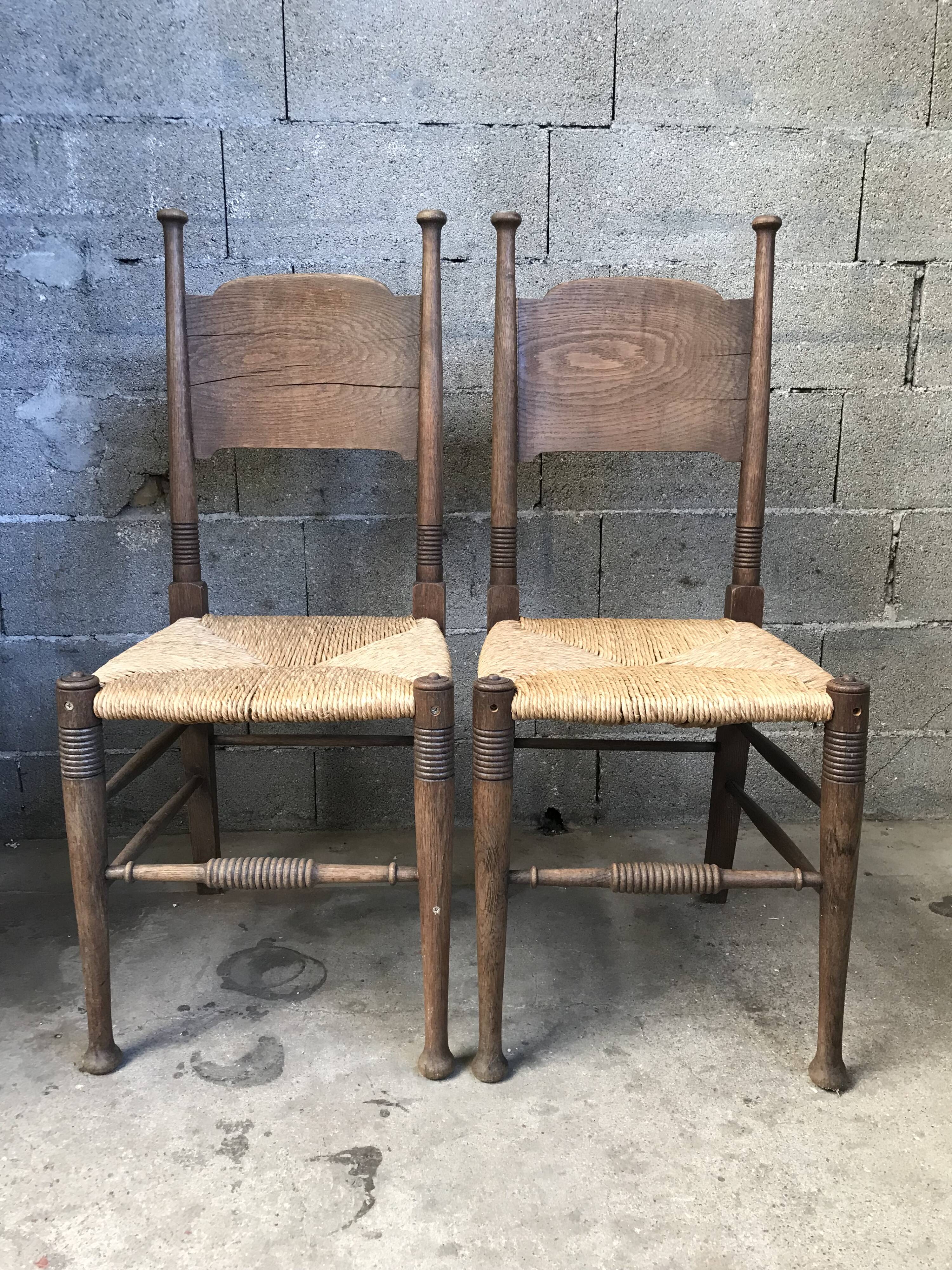 Pair of chairs by E G Punnett edition William Birch circa 1910