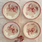 4 Sarreguemines Terre de Fer Deep Plates Fontanges Model