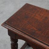 19th Century oak rectangular joint stool or table with turned legs, France