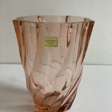 Vase verre rose