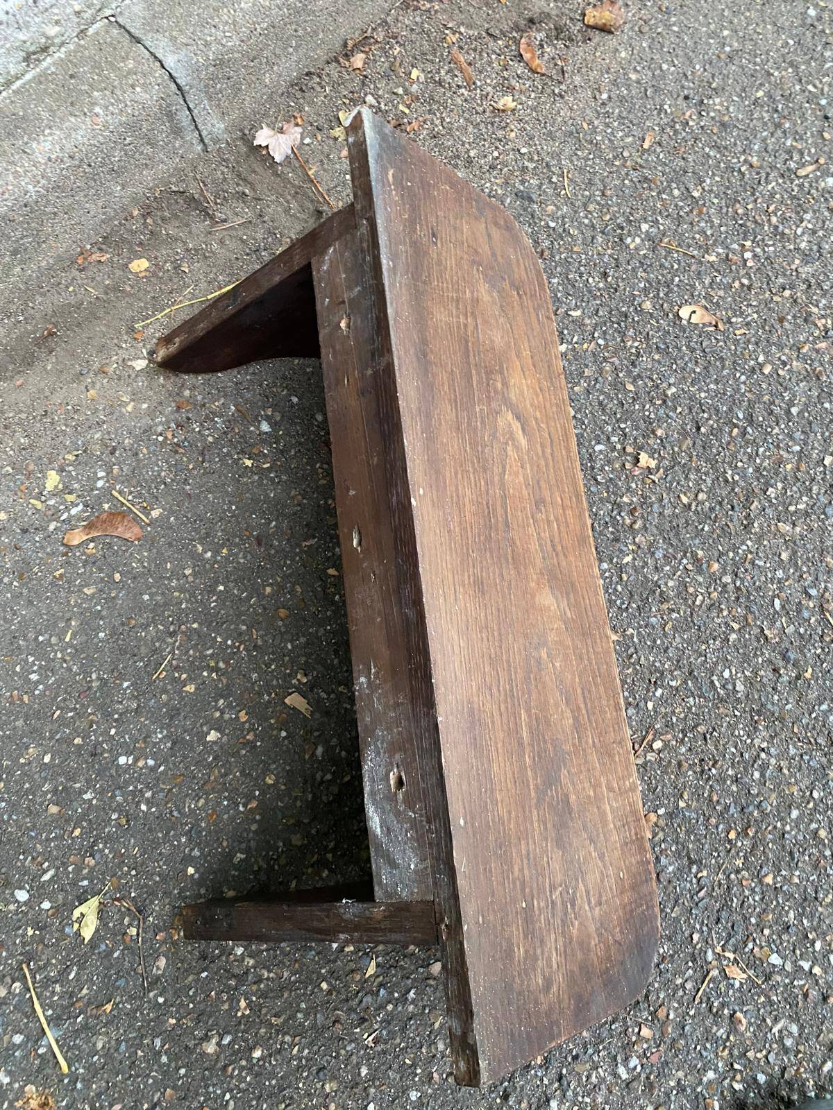19th century solid wood wall shelf