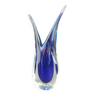 Vintage Sommerso Murano glass vase by Flavio Poli for Seguso, Italy 1960s