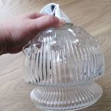 Vintage molded glass pendant light
