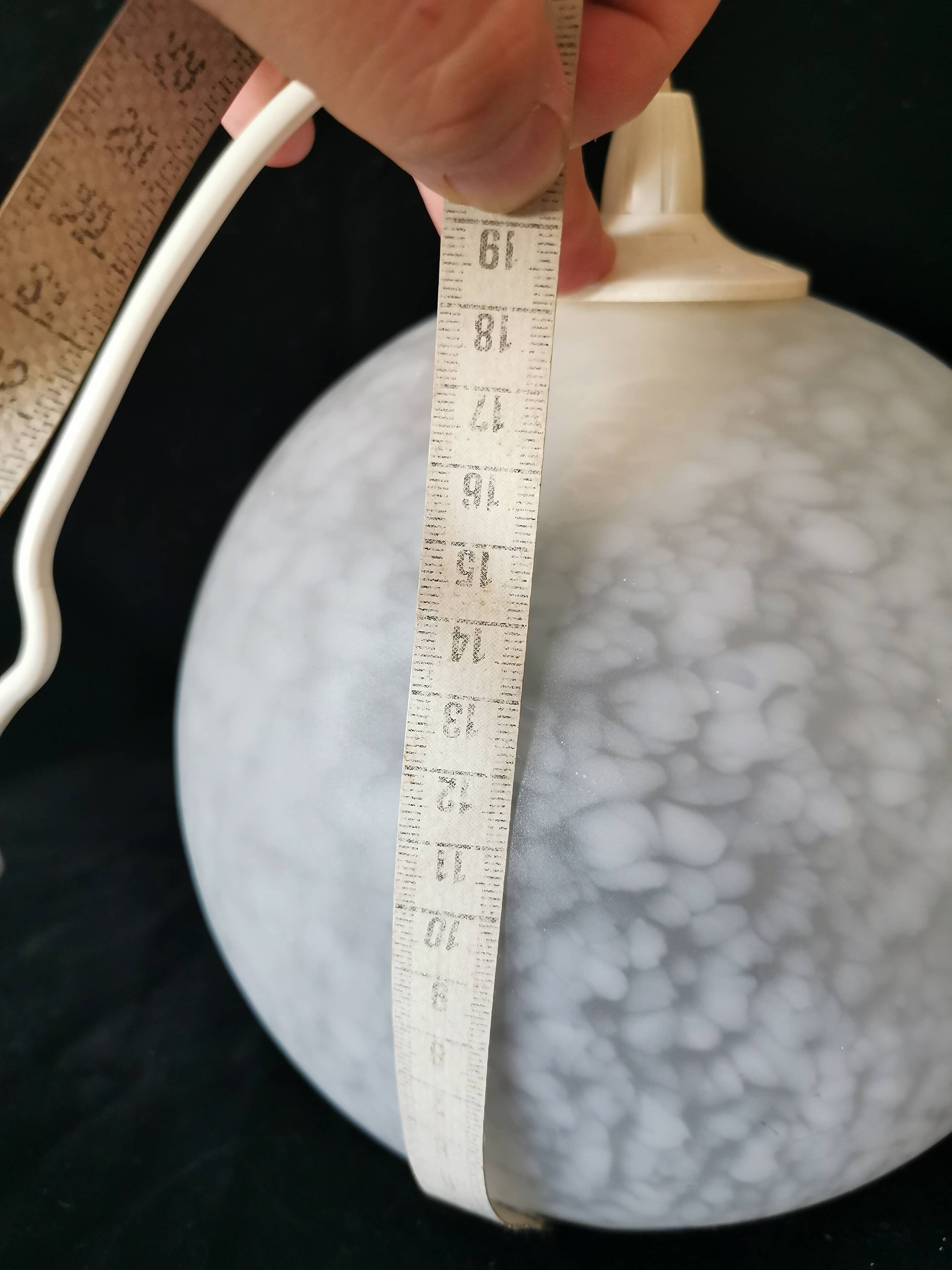 pendant lamp, lampshade, ball, art deco, opaque glass, Clichy glass