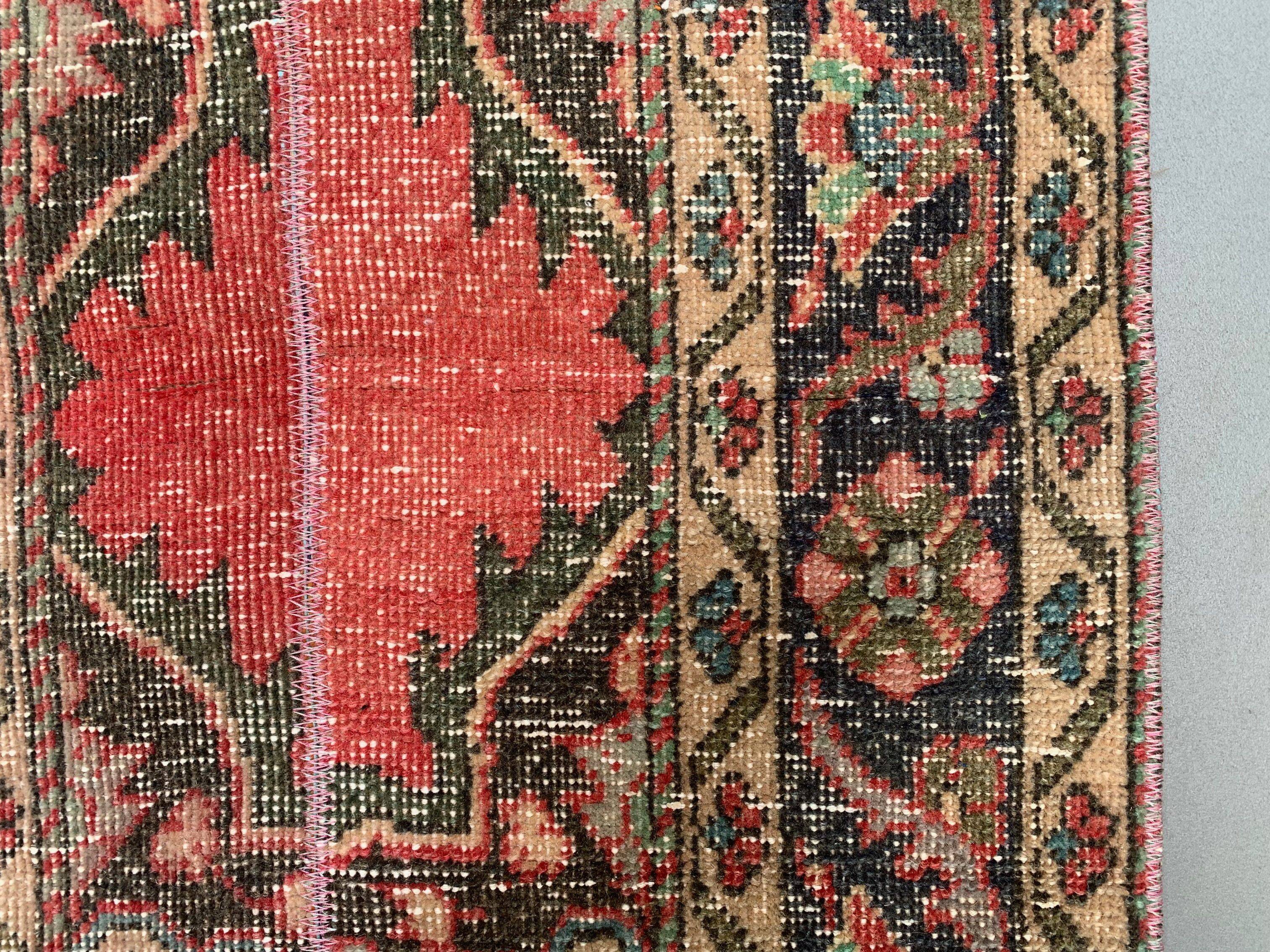 Distressed Turkish Narrow Runner 397x63 cm wool Vintage Tribal Rug