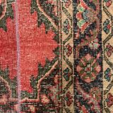 Distressed Turkish Narrow Runner 397x63 cm wool Vintage Tribal Rug