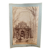 Photo albumine contrecollée sur carton Jardin du Luxembourg XIXe