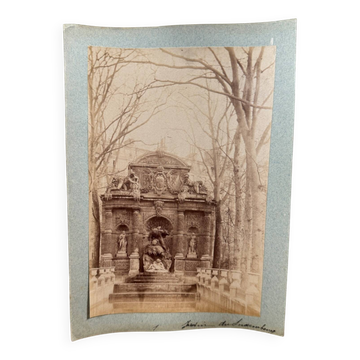Photo albumine contrecollée sur carton Jardin du Luxembourg XIXe
