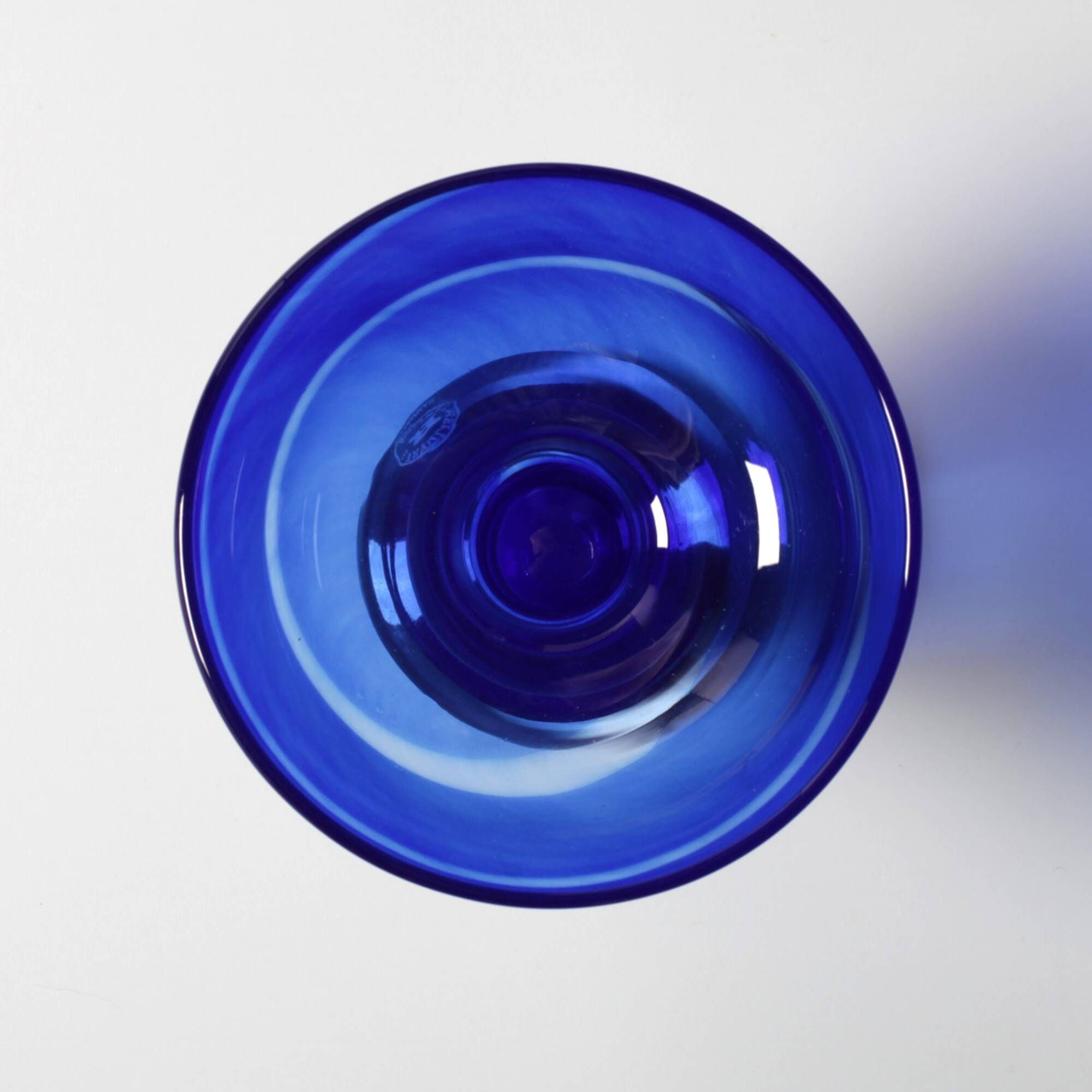 Cobalt Blue Handmade Footed Bowl by Johan Jacob Graver / Reijmyre / Sweden