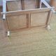 Console table in wood and white rattan
