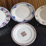 4 old mismatched plates Gien, St Amand, K&G Lunéville