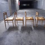 Set of 4 Dal Vera design chairs, Italy, 60s, 70s