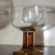 Vintage 70s glasses with amber block feet