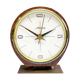 Mid century teak & brass lizana clock, vintage electric table clock