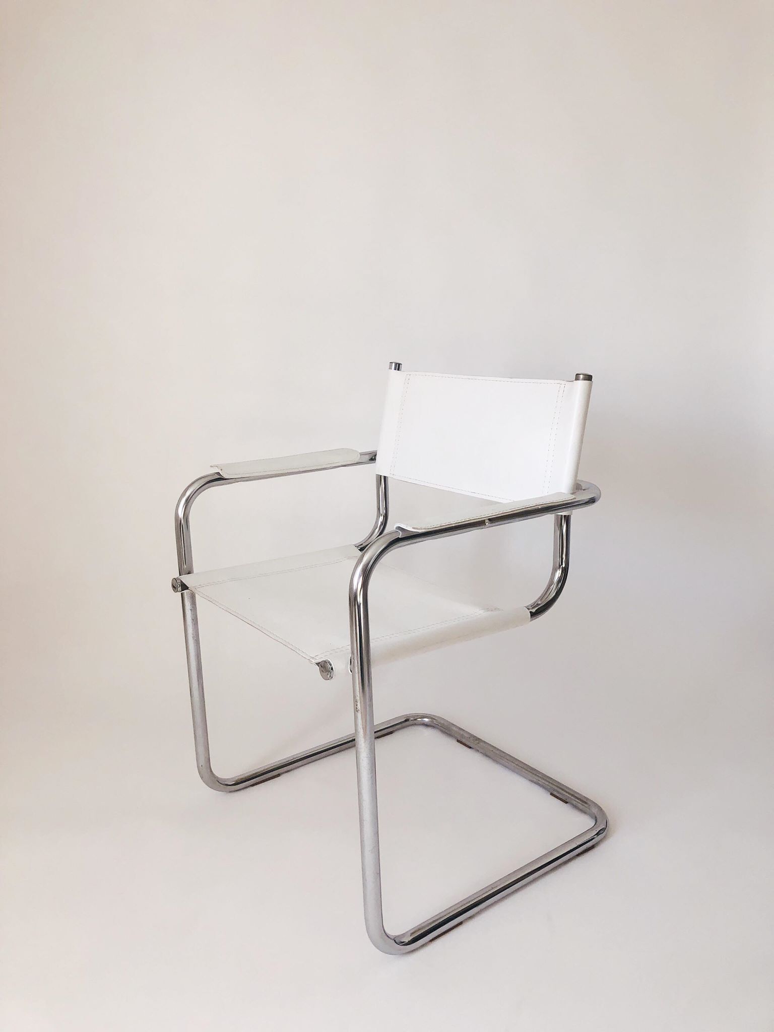 Metal and leather tubular chair