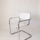 Metal and leather tubular chair